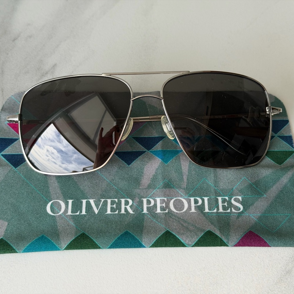 Oliver Peoples Silver Frame Sunglasses